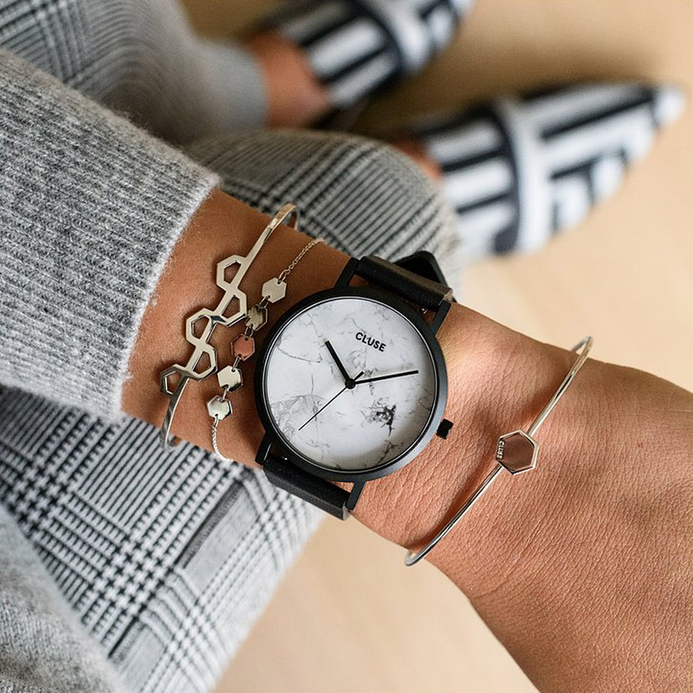 CLUSE La Roche Full Black White Marble