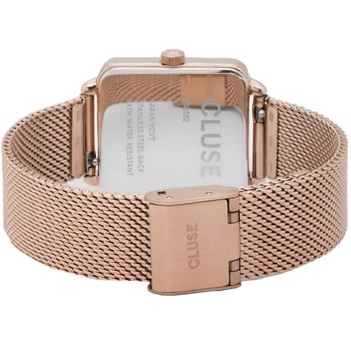 Cluse La Tétragone Rose Gold Mesh White