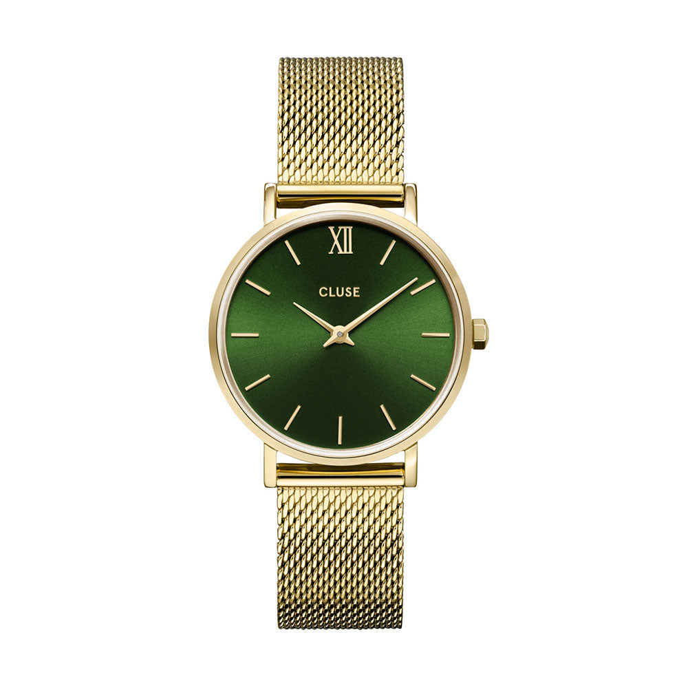 Cluse Minuit Mesh Green Gold Colour CW10206