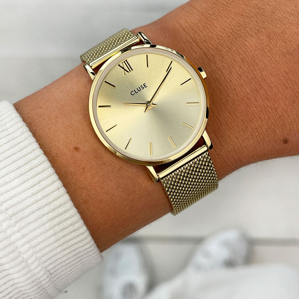 Cluse Minuit Mesh Full Gold Colour