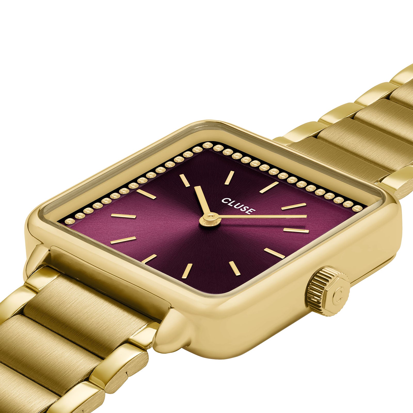 La Tétragone Watch Steel Wine Red Bicolour