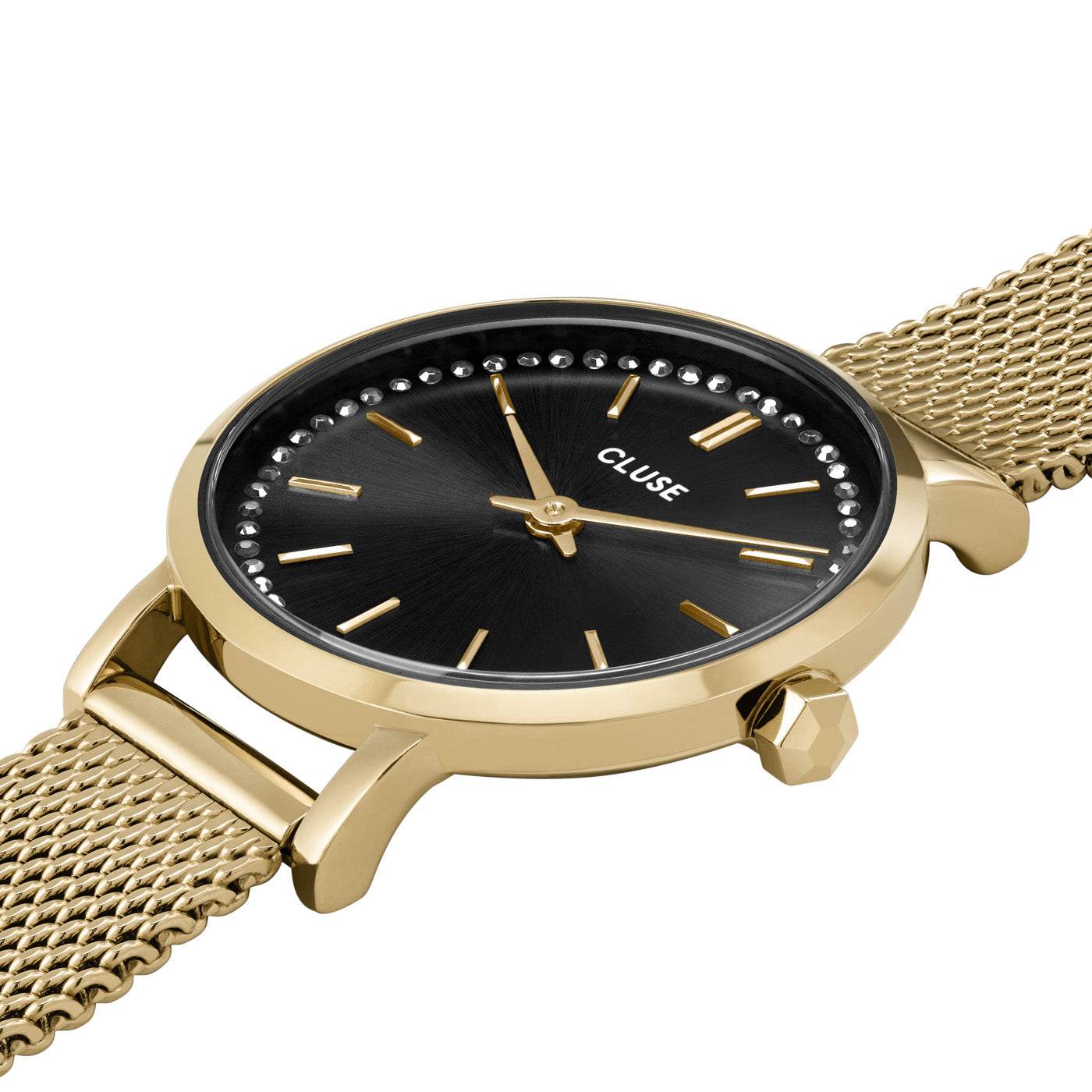 CLUSE Boho Chic Petite Crystals Mesh Grey Gold Colour