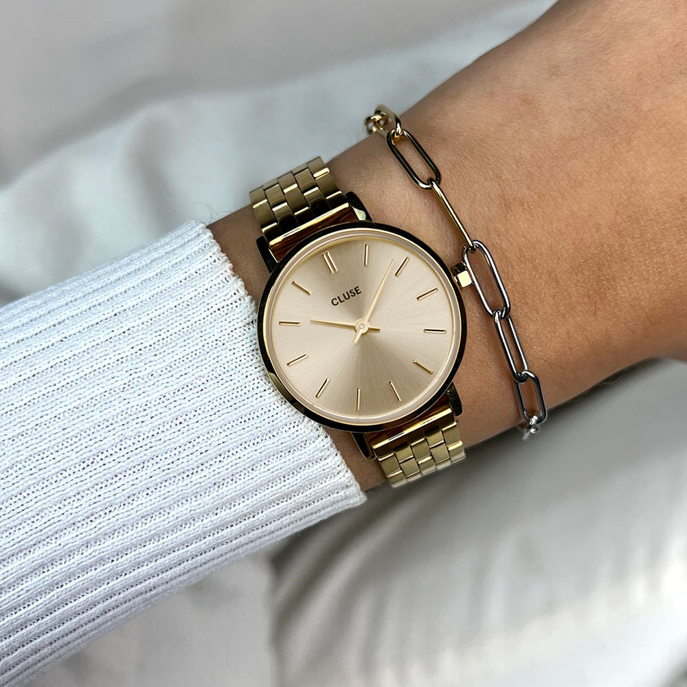 CLUSE Boho Chic Petite Steel Watch Gold Gold Colour