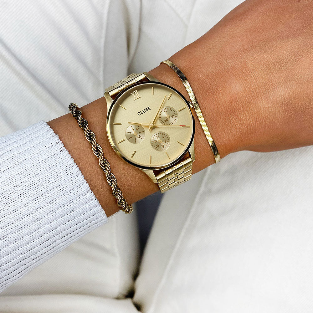 CLUSE Minuit Multifunction Steel Full Gold Colour