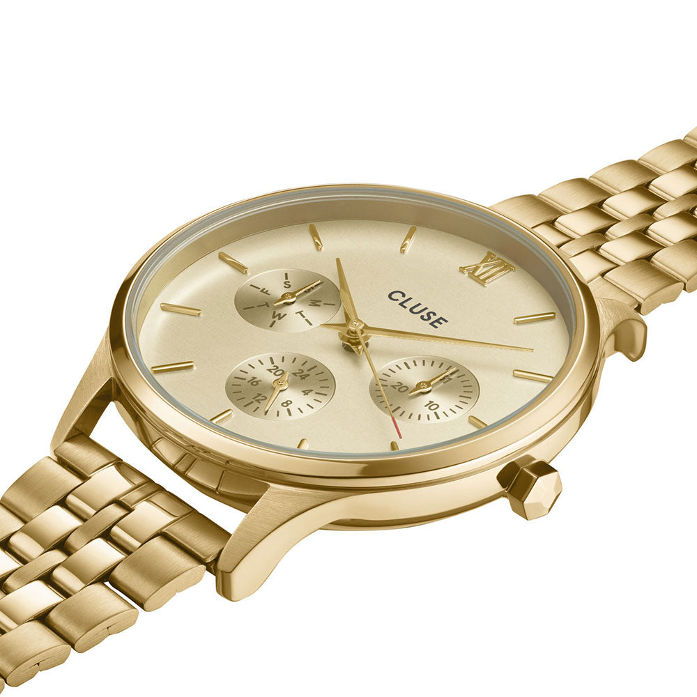 CLUSE Minuit Multifunction Steel Full Gold Colour