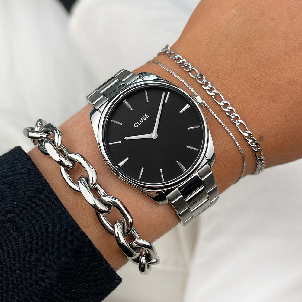 Cluse Féroce Steel Black, Silver Colour