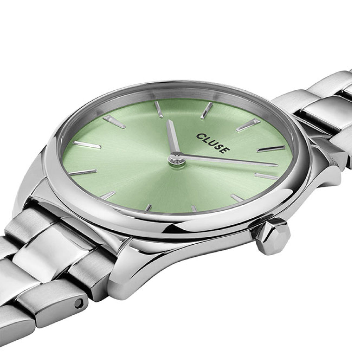 Cluse Féroce Petite Stainless Steel Silver/Green Colour