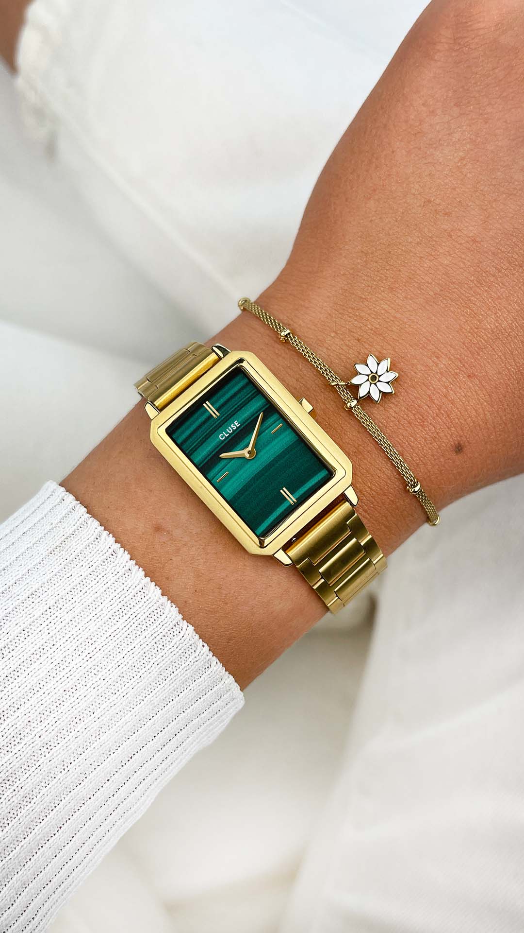 CLUSE Fluette Steel Green Gold Colour