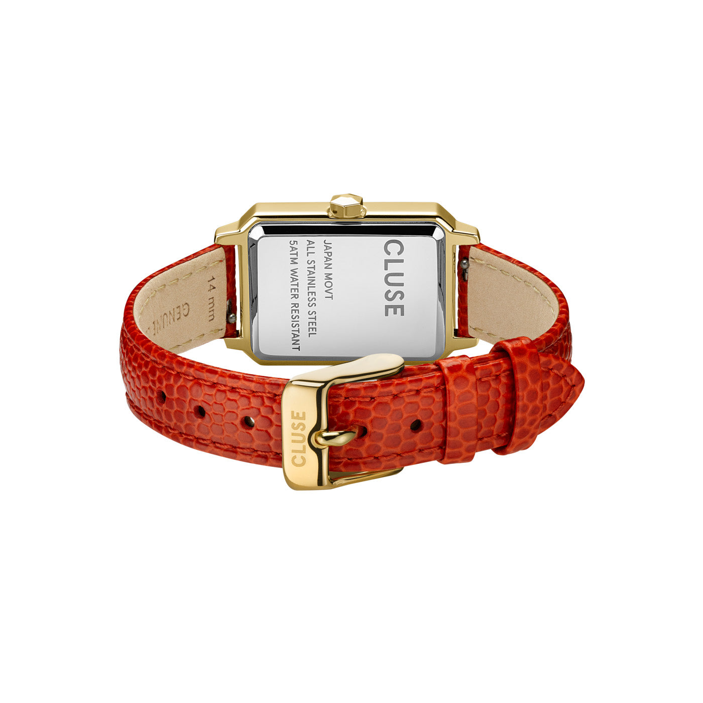 CLUSE Fluette Leather Coral Lizard Gold Colour