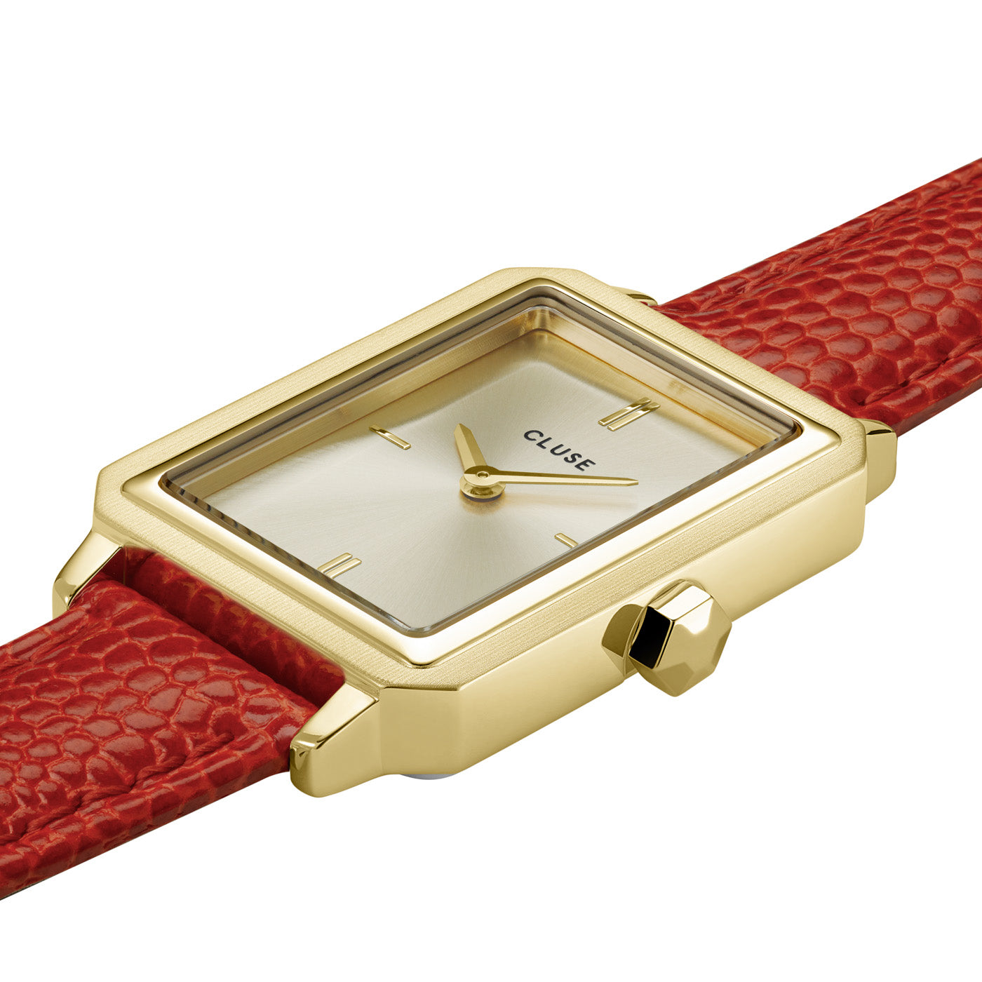 CLUSE Fluette Leather Coral Lizard Gold Colour