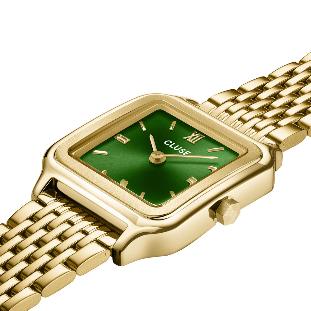 CLUSE Gracieuse Petite Watch Double Steel Forest Green Gold Colour