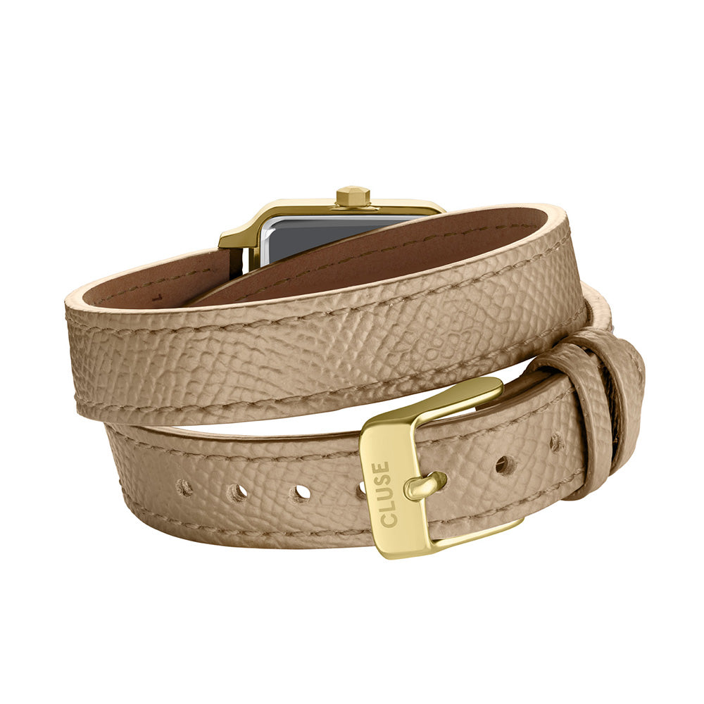 CLUSE Gracieuse Petite Watch Double Leather Rugby Tan Gold Colour