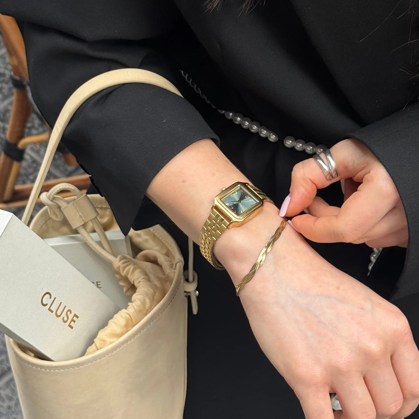 CLUSE Gracieuse Petite Watch Steel White Gold Color