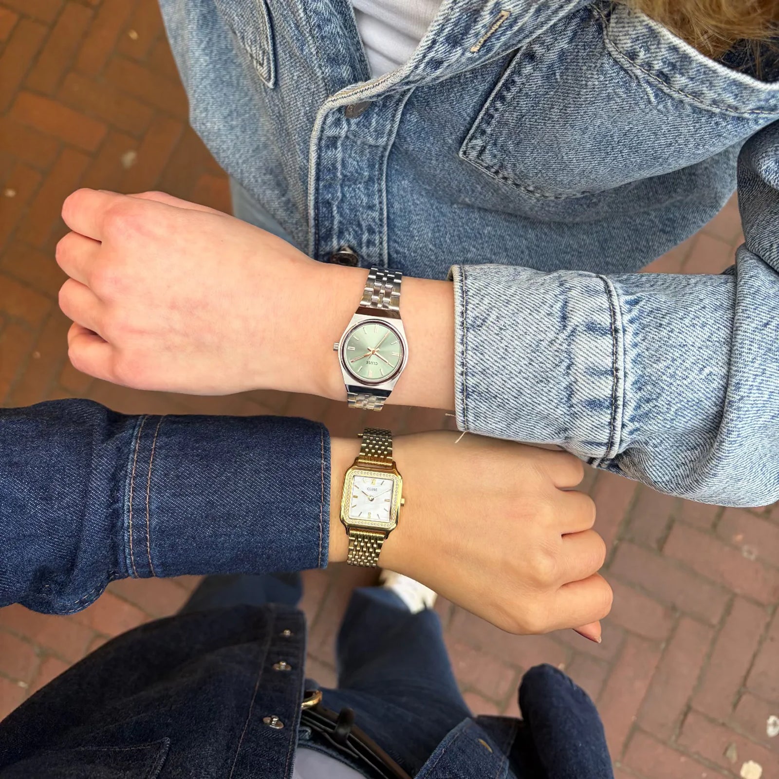 CLuse Gracieuse Petite Watch Steel, Glass Pearls, White, Gold Colour