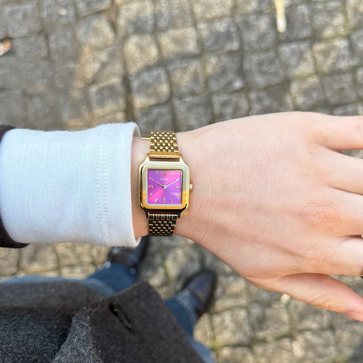 Cluse Gracieuse Petite Watch Steel, Fuchsia Pink, Gold Colour
