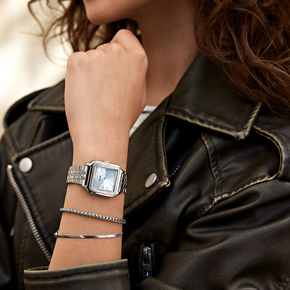 CLUSE Gracieuse Watch Steel Light Blue SIlver Colour