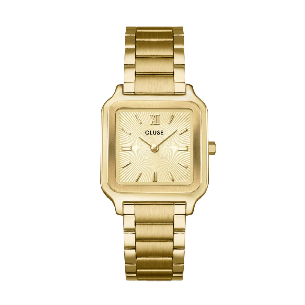 CLUSE Gracieuse Watch Steel Sunray Textured Full Gold Colour