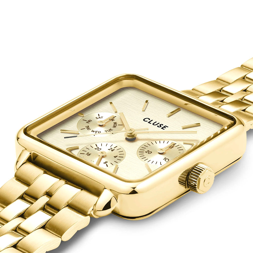 Cluse La Tétragone Multifunction Watch Steel, Full Gold Colour