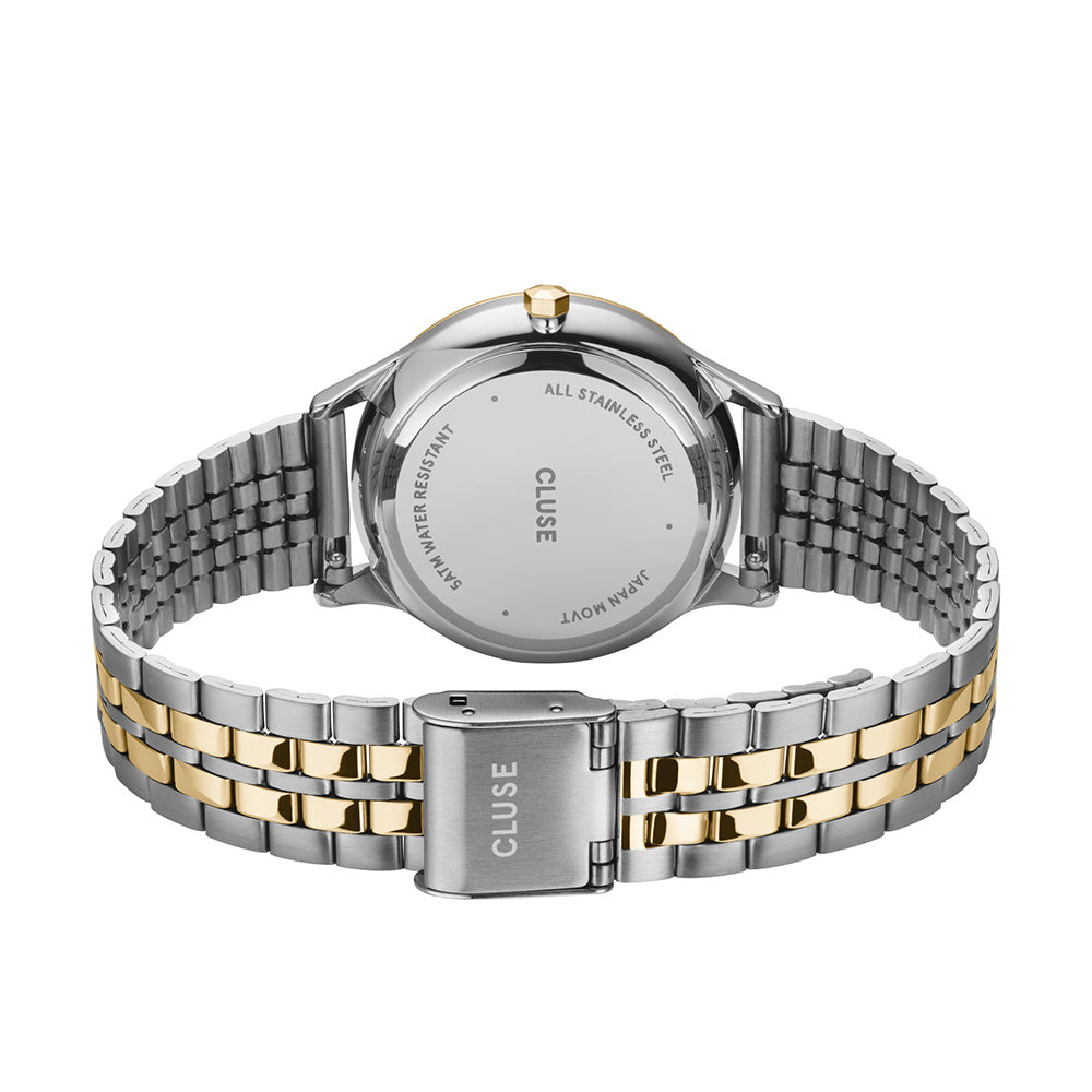 CLUSE Minuit Date Watch Steel Coconut Milk Bicolor