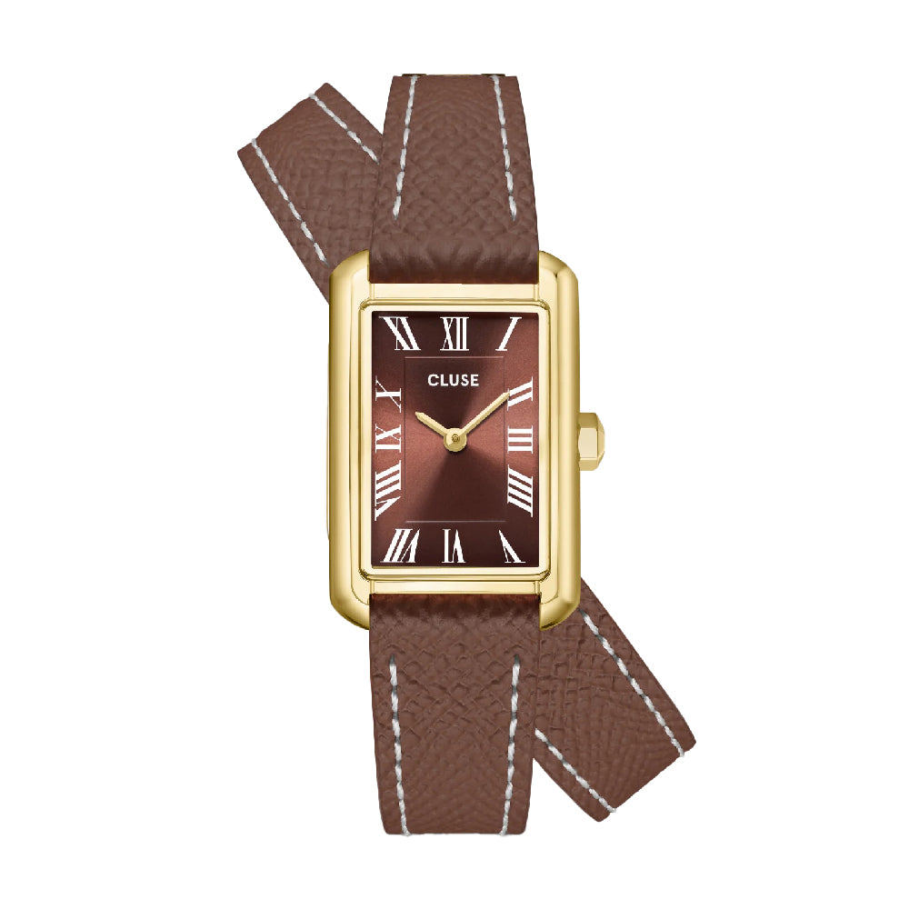 CLUSE Belisenna Watch Double Leather Mocha Gold Colour