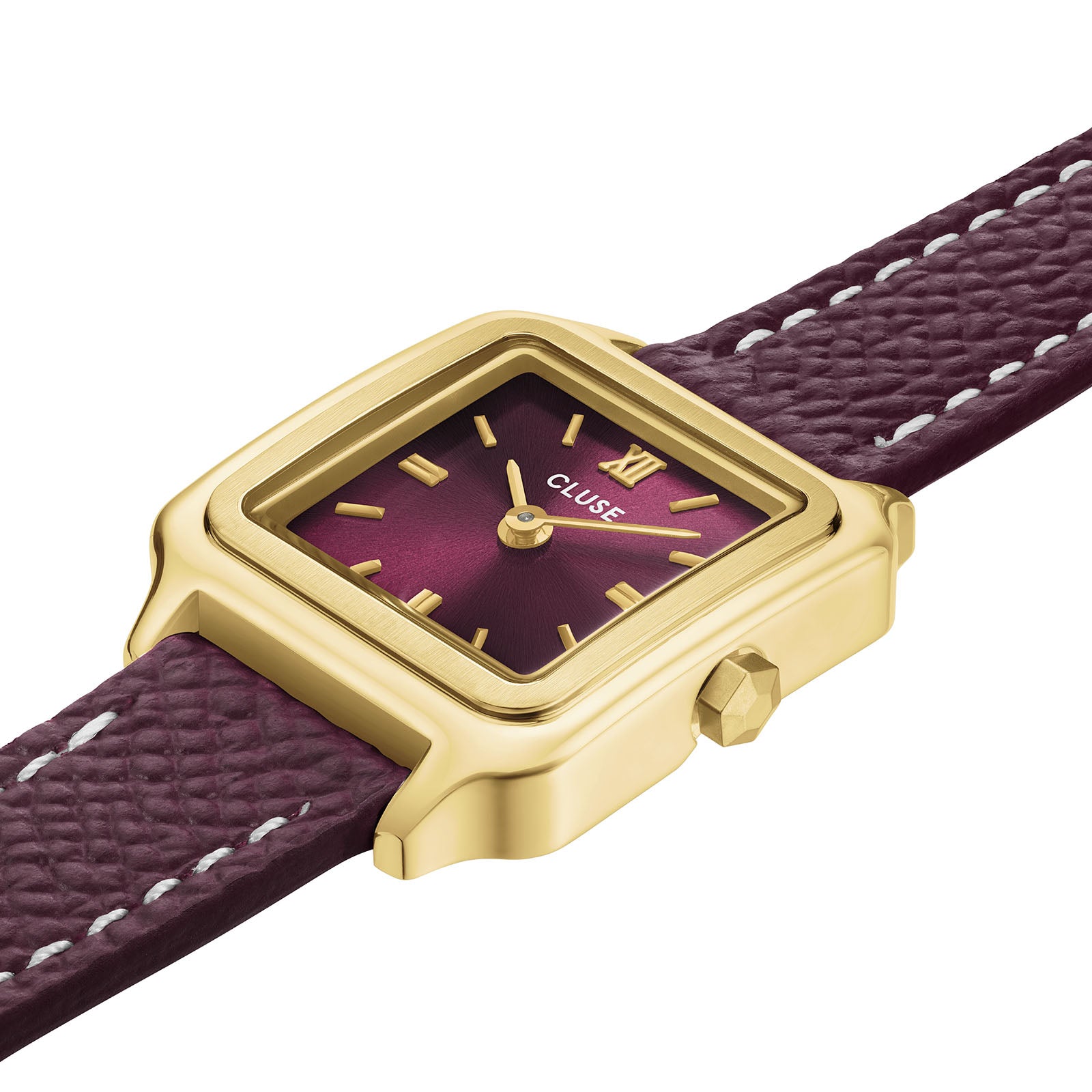 CLUSE Gracieuse Mini Watch Double Leather Wine Gold Colour