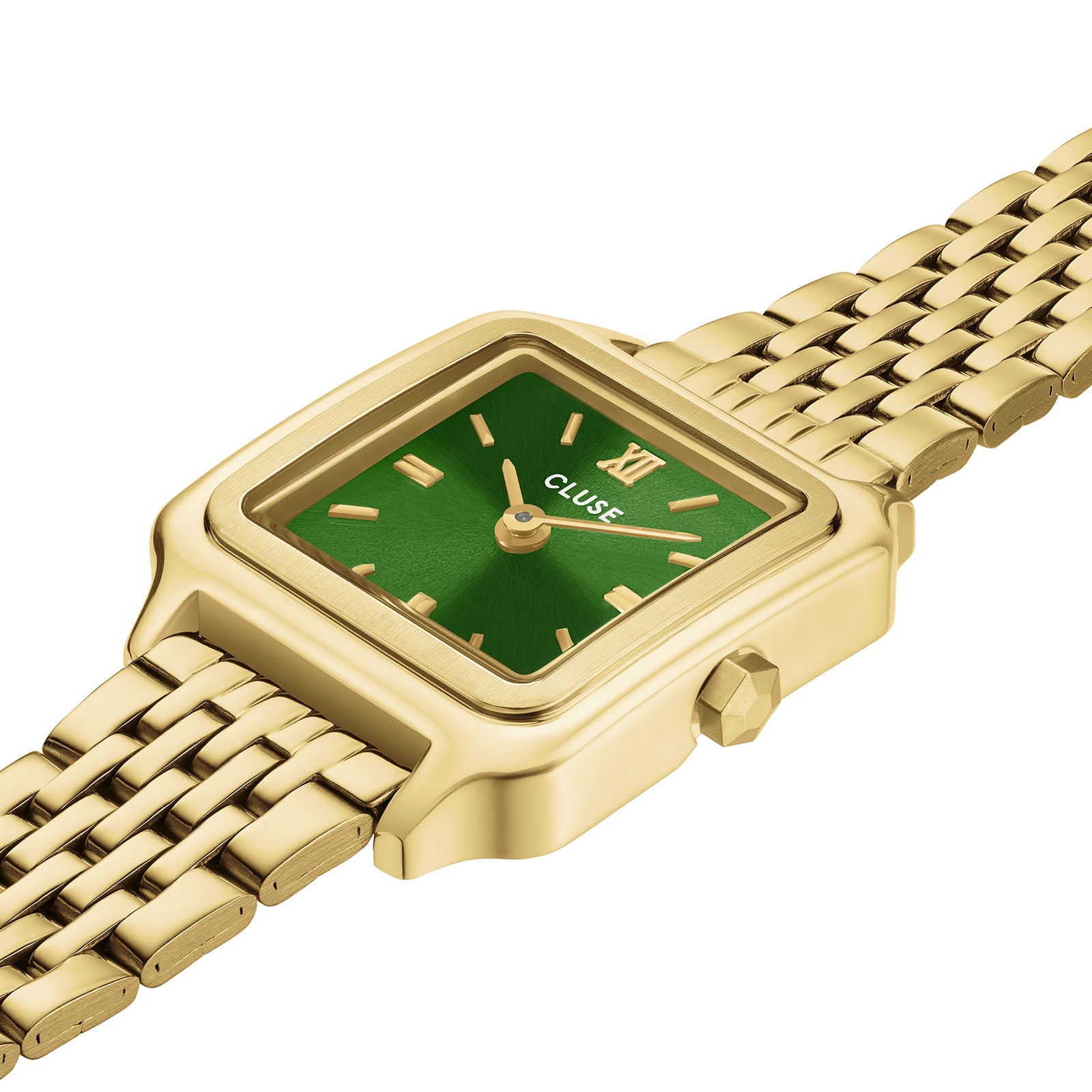 CLUSE Gracieuse Mini Watch Double Steel Forest Green Gold Colour
