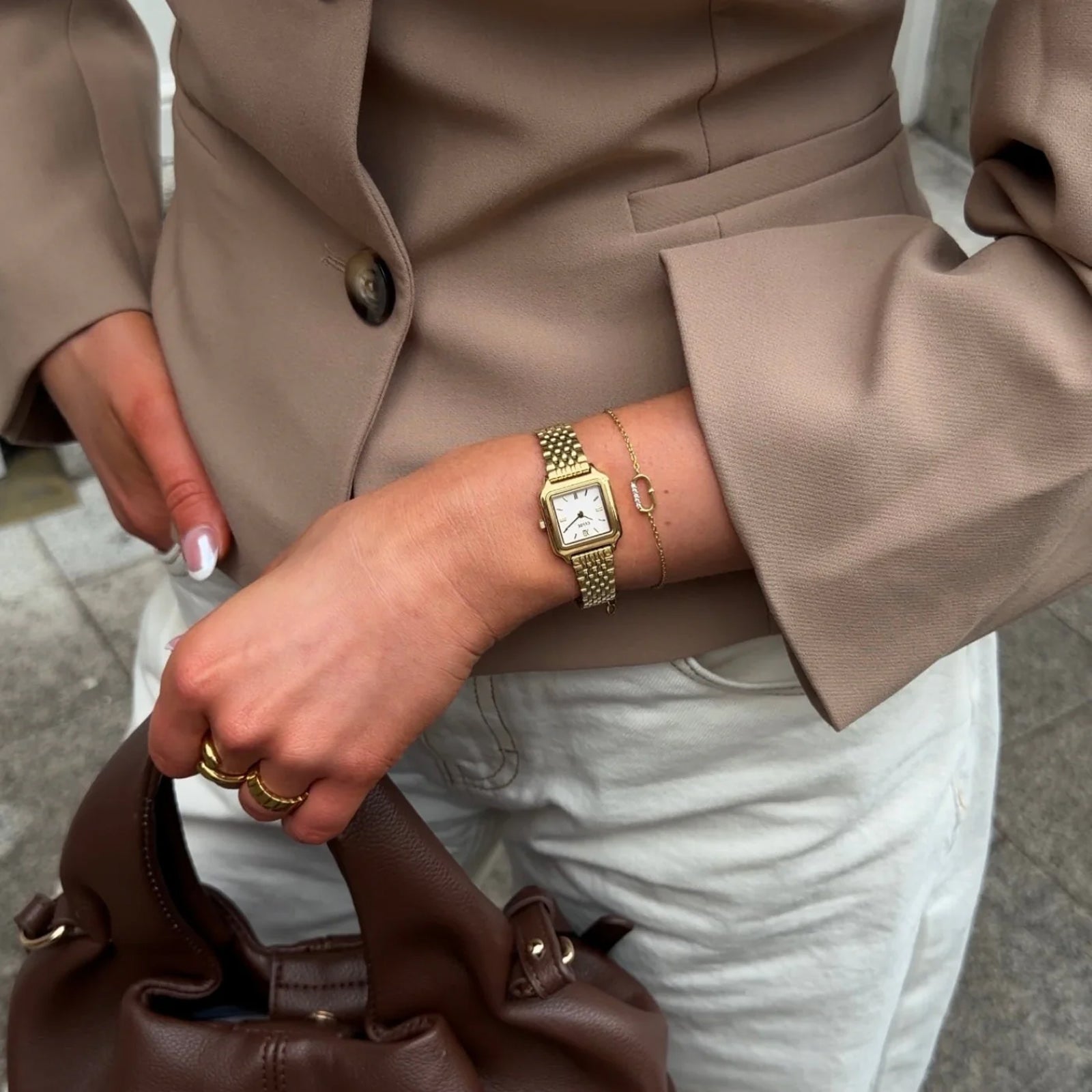CLUSE Gracieuse Mini Watch Steel, White, Gold Colour