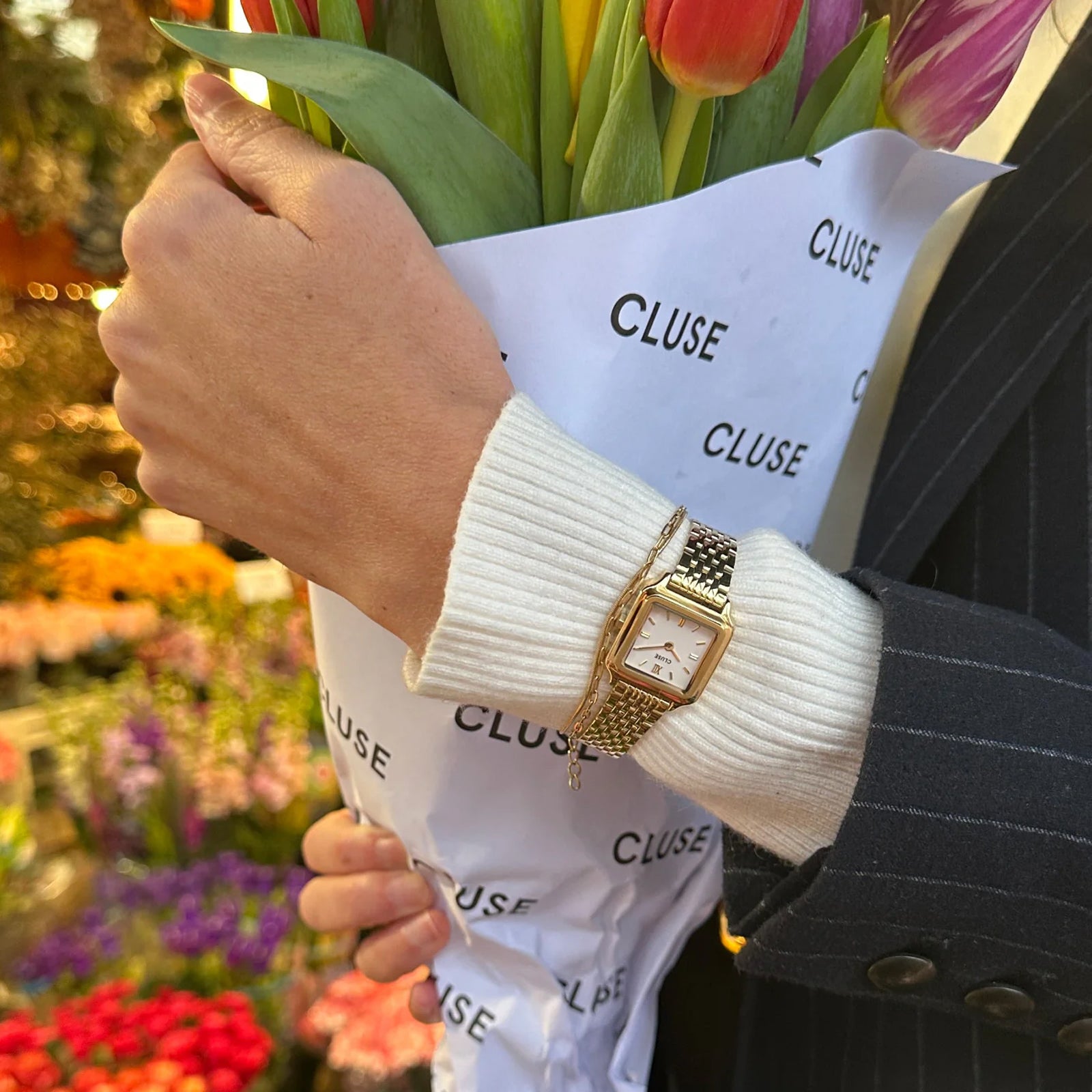 CLUSE Gracieuse Mini Watch Steel, White, Gold Colour