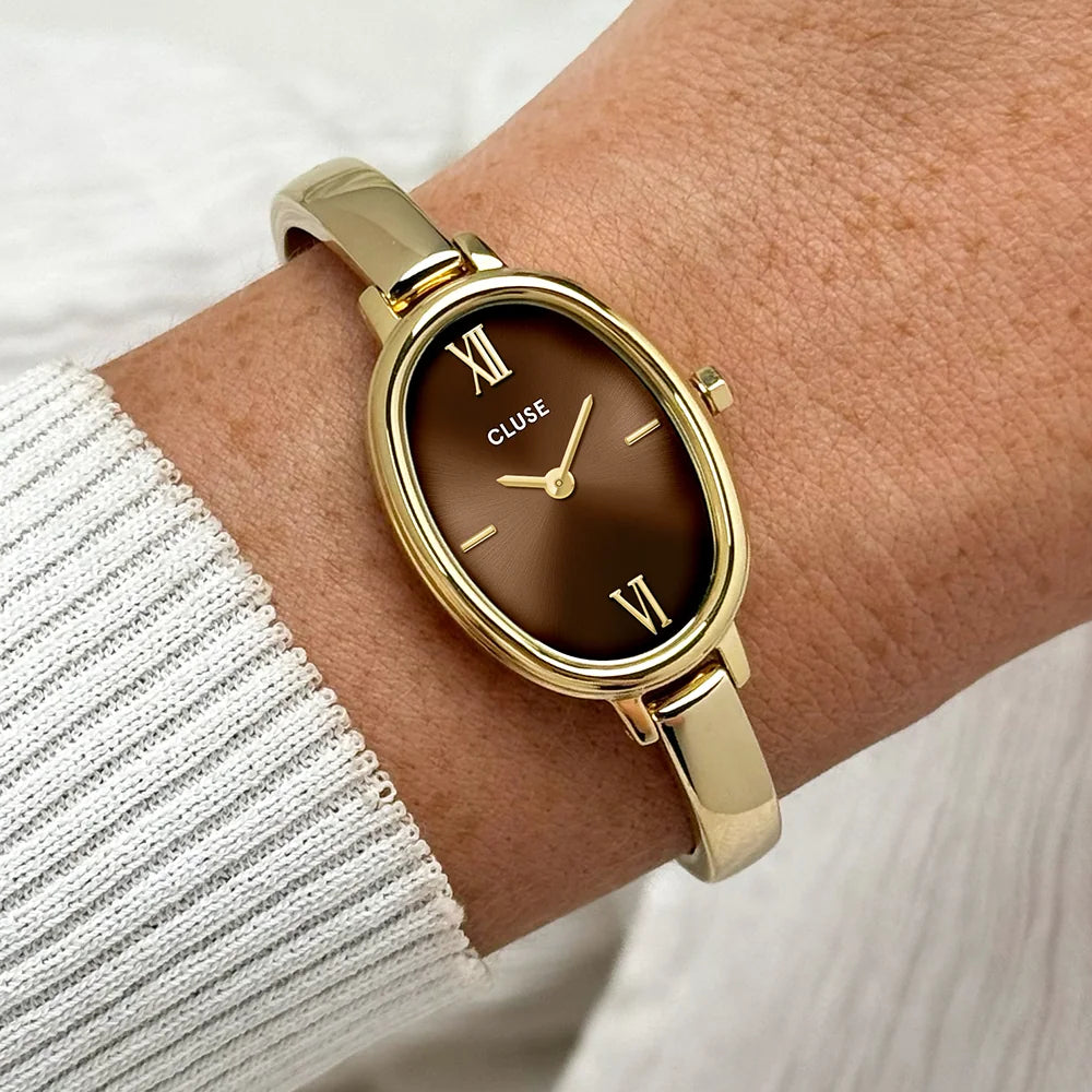CLUSE L'Ovale Watch Steel, Brown, Gold Colour CW16105
