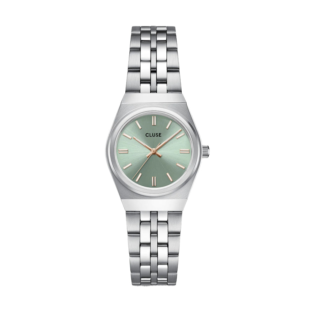 CLUSE Retro 70's Watch Steel Forest Green Gold Color