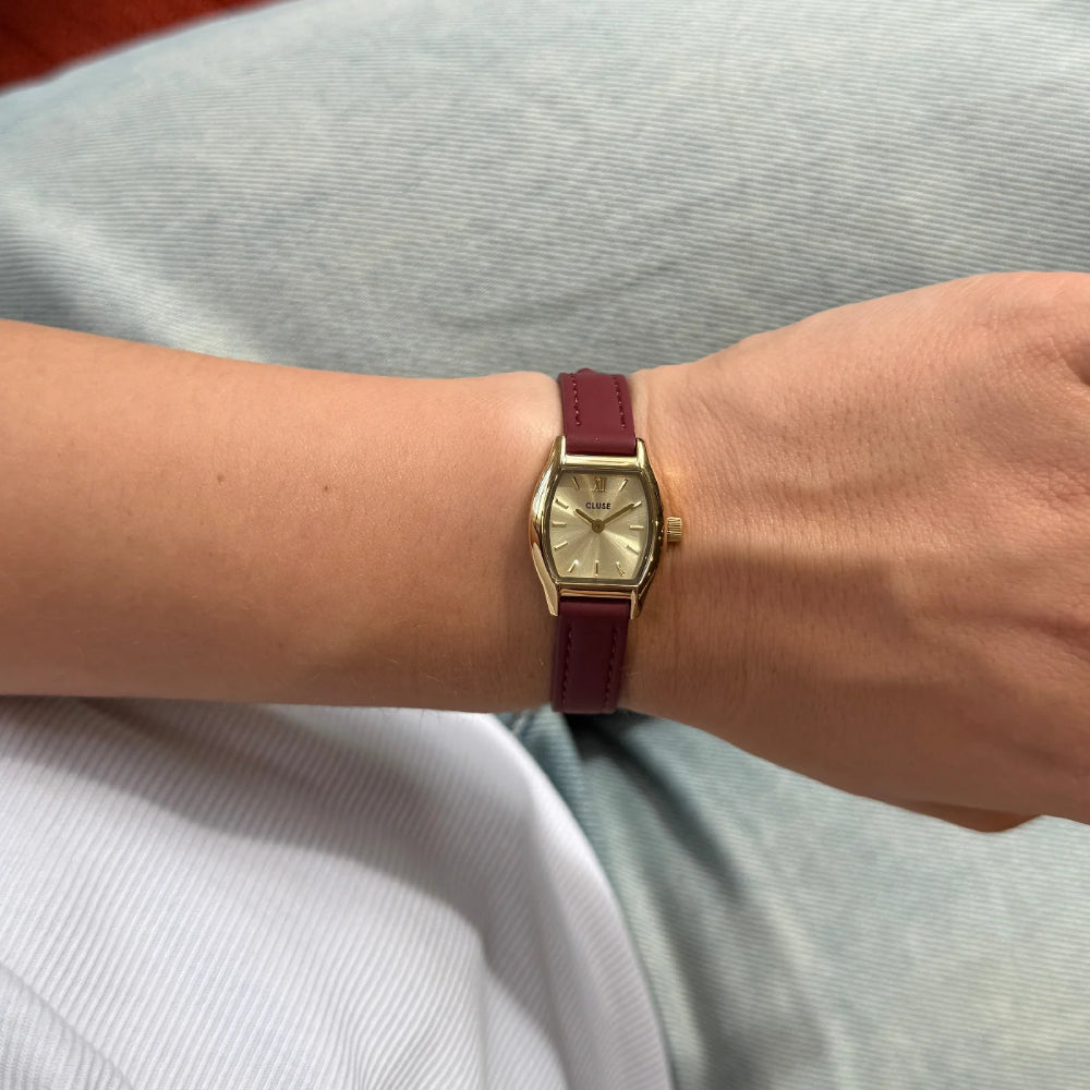CLUSE Tonnette Mini, Leather, Red, Gold Colour CW16505