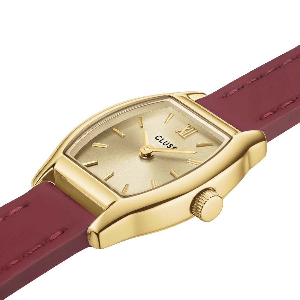 CLUSE Tonnette Mini, Leather, Red, Gold Colour CW16505