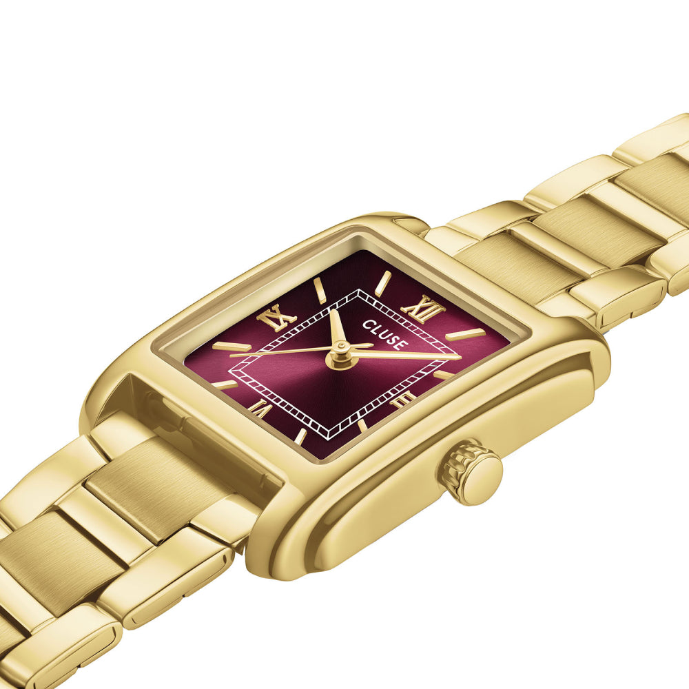 CLUSE Anglée Steel Dark Cherry Gold Colour CW16603