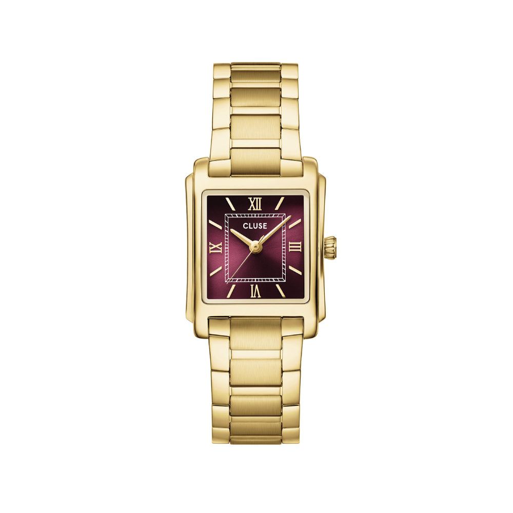 CLUSE Anglée Steel Dark Cherry Gold Colour CW16603