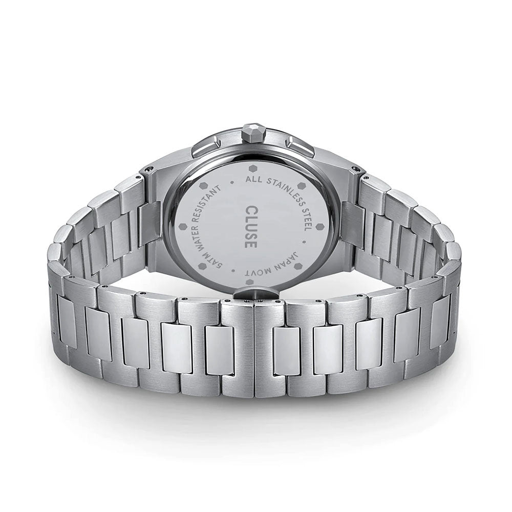 CLUSE Vigoureux Chrono Steel Black and Silver, Silver Colour