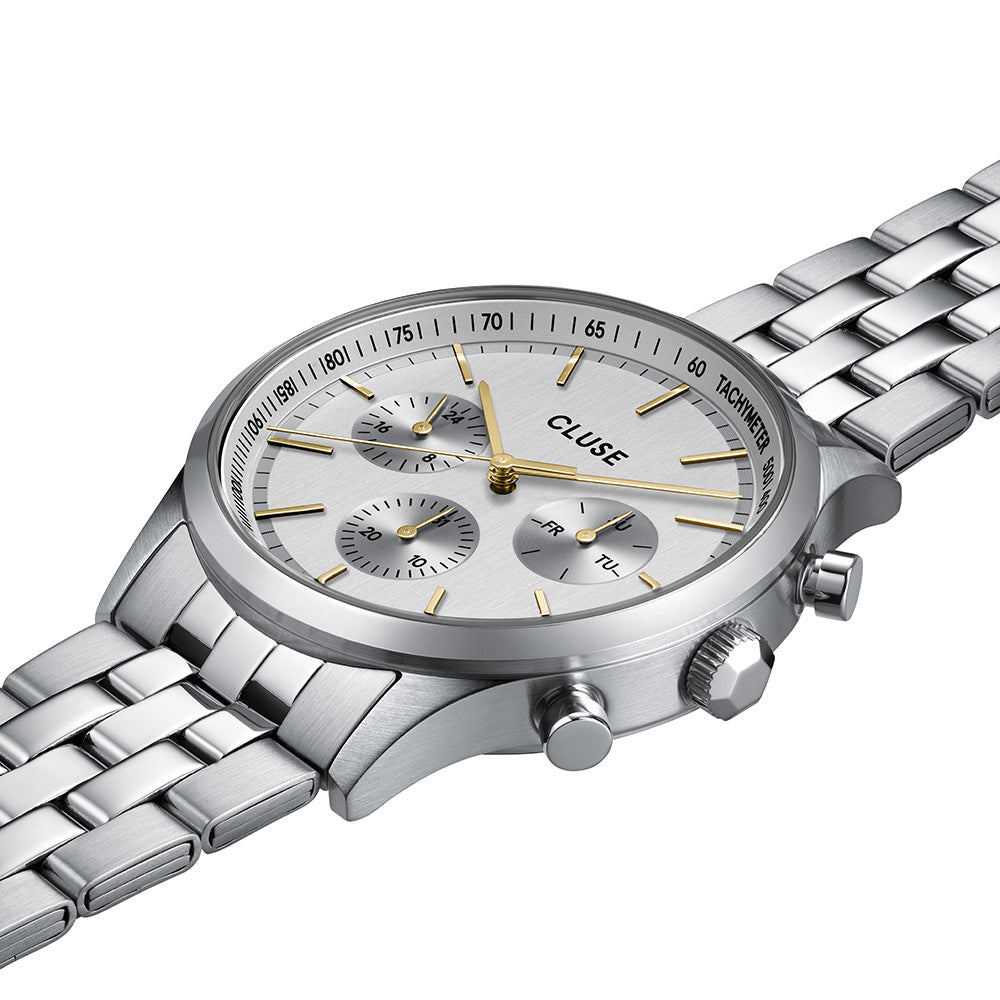 CLUSE Anthéor Multifunction Watch Steel Silver Bicolour Silver Colour