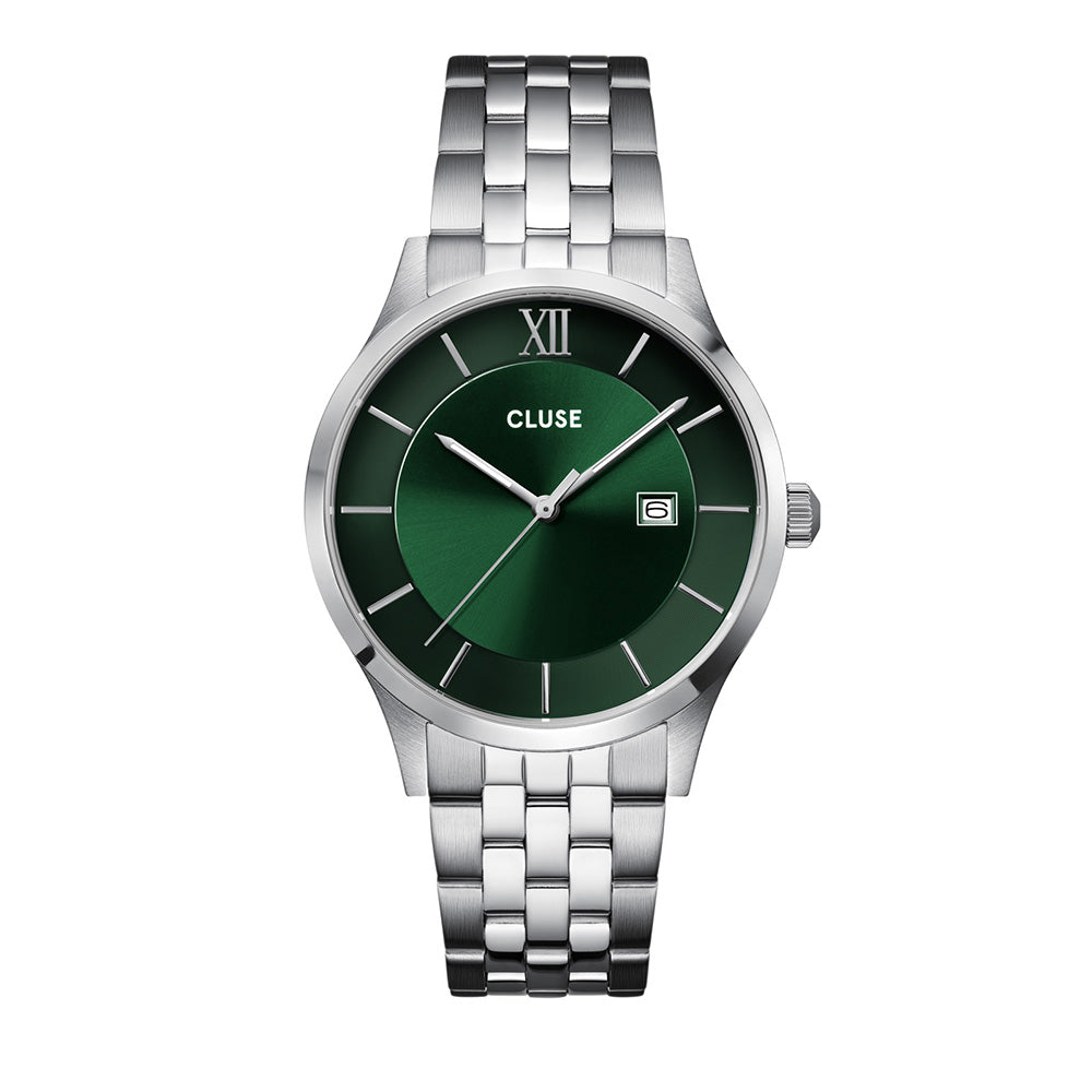 Cluse Aravis 3-Hand, Green & Silver Colour