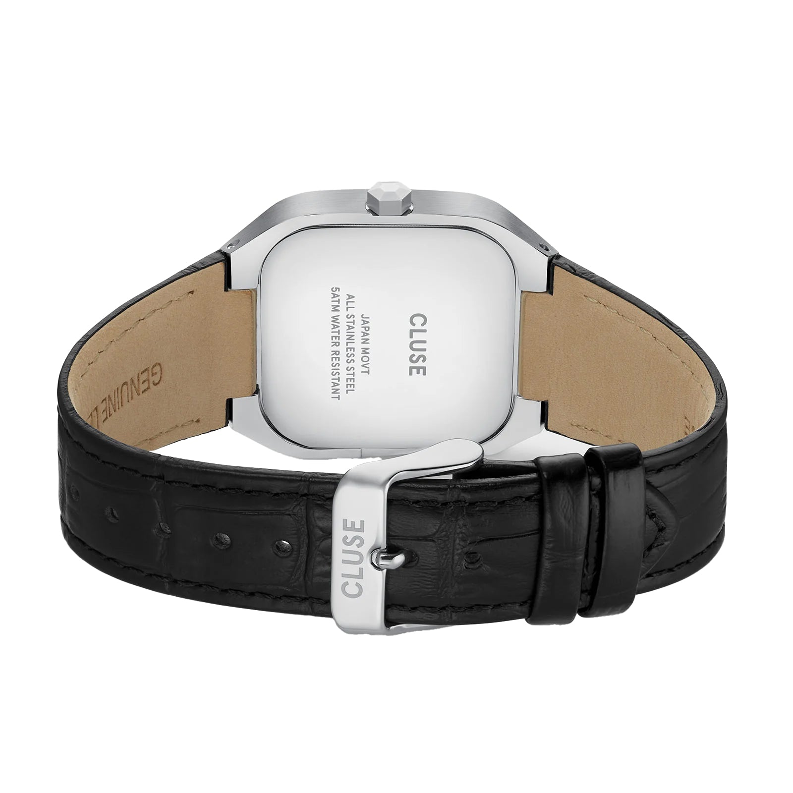 CLUSE Quadrus Multifunction Watch Leather, Black, Silver Colour