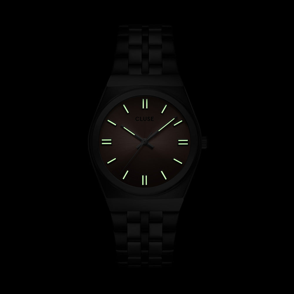 CLUSE Retro 70's Watch Steel Forest Green Gold Colour