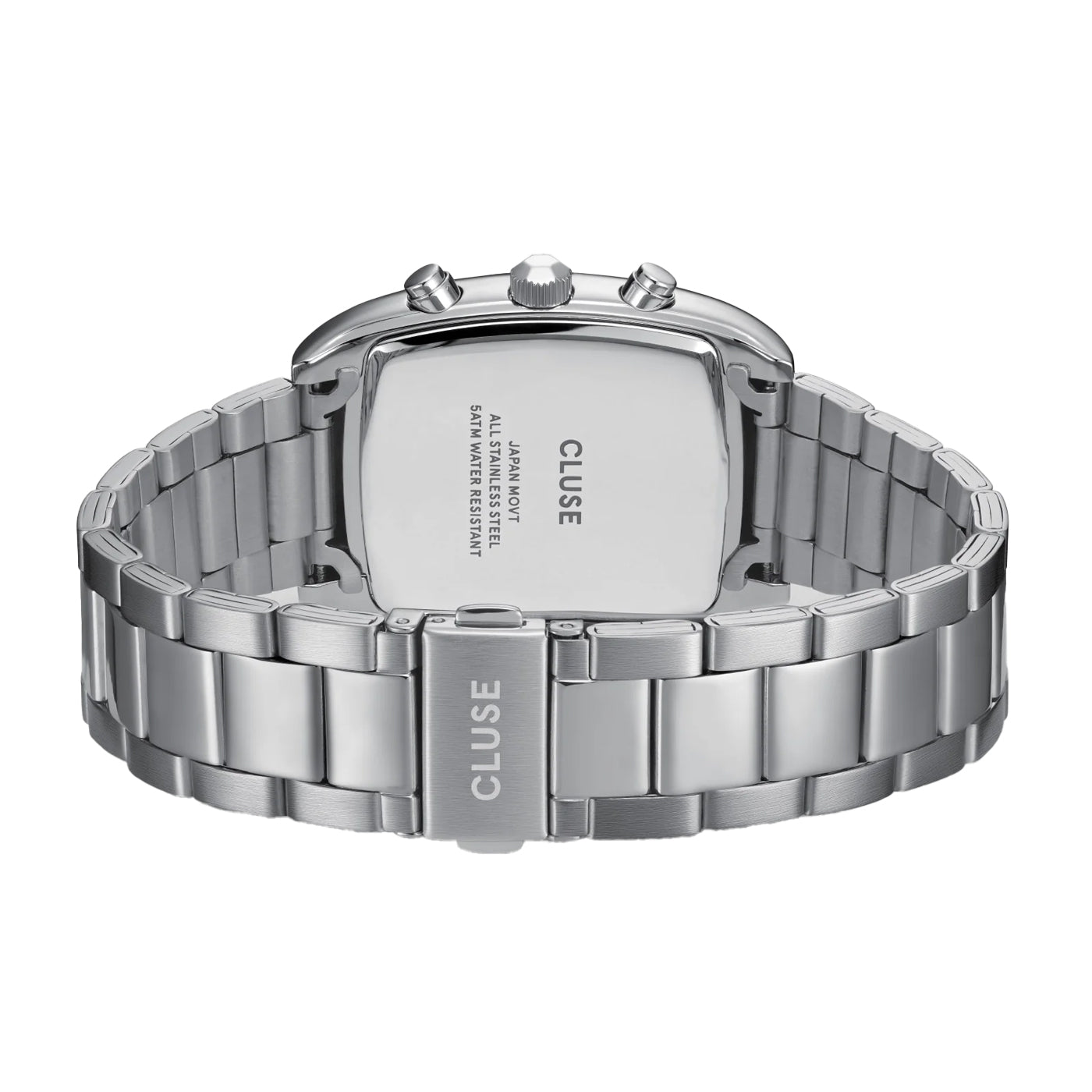 CLUSE Quartaut Chrono Watch Steel, Blue and Black, Silver Colour