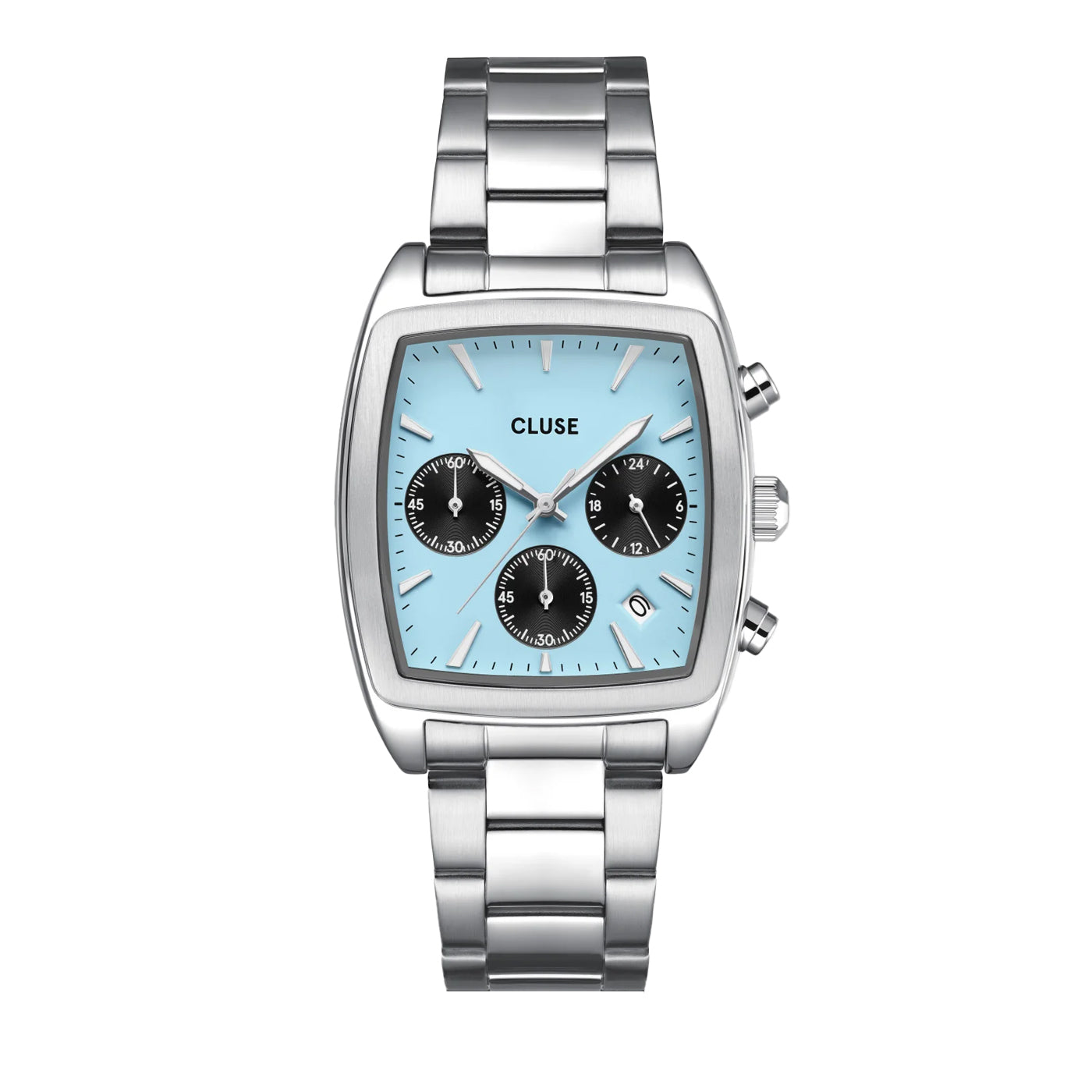 CLUSE Quartaut Chrono Watch Steel, Blue and Black, Silver Colour