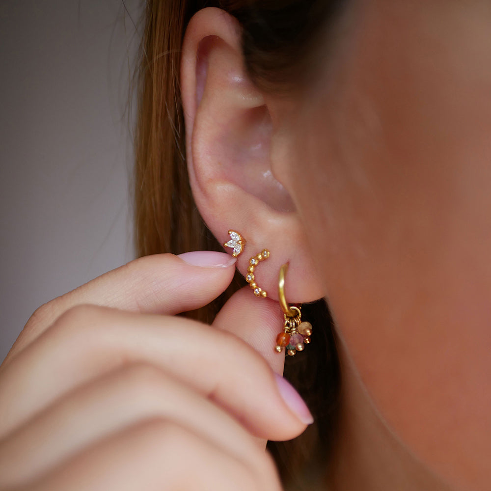 Enamel Stud Belle Clear CZ E214G