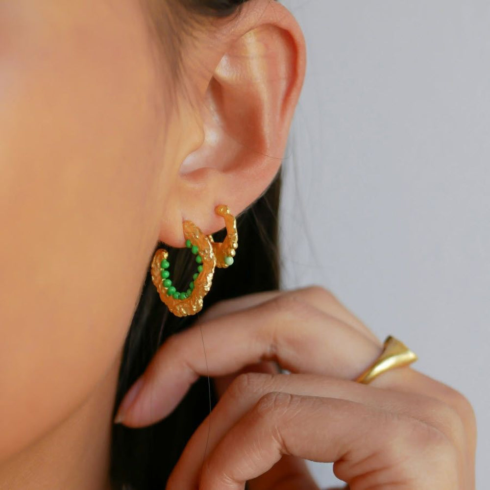 Σκουλαρίκια Enamel Felie Gold