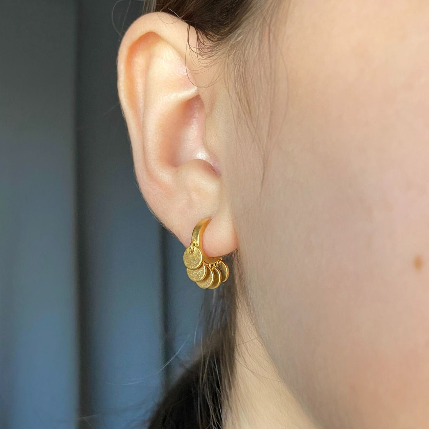 Σκουλαρίκια Enamel Petite Raindrops Gold