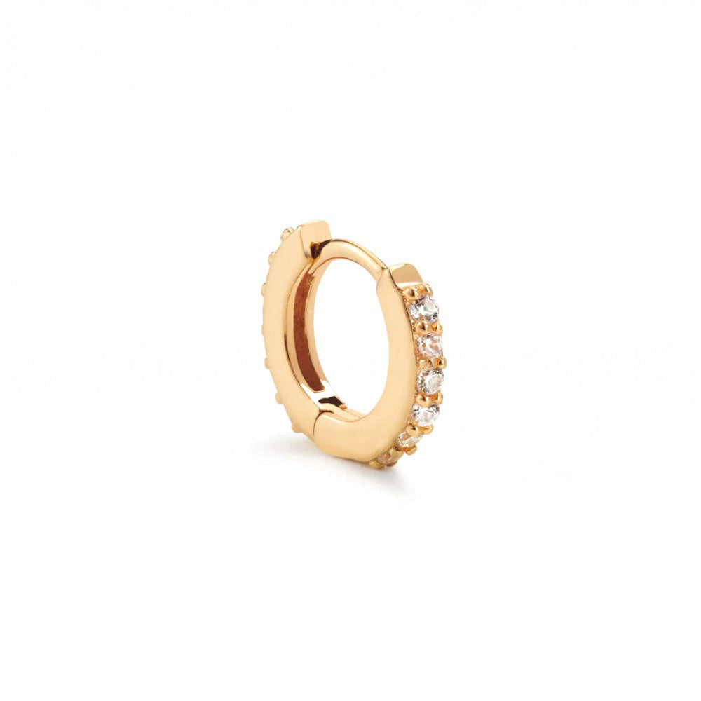 Aleyole Mini Pearl Bali Gold Hoop EG349