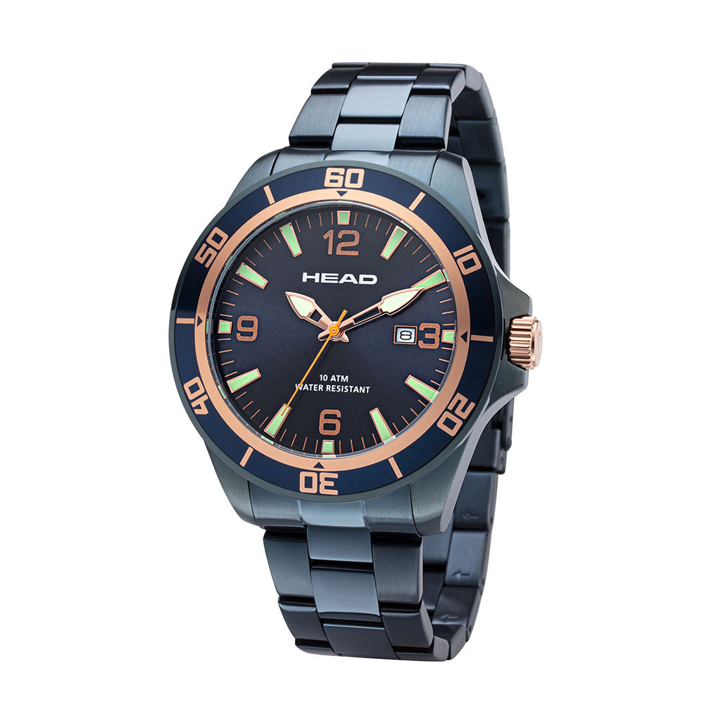 Head Watch Rome 2 43,5mm Blue Rose Gold Stainless Steel Bracelet H800404