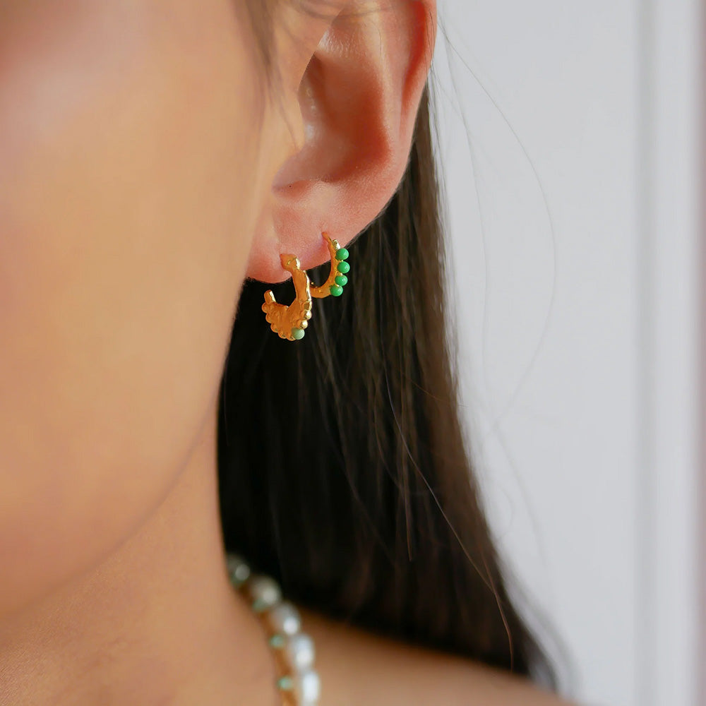 Enamel Hoops Paula Grass Green 10mm E266GM