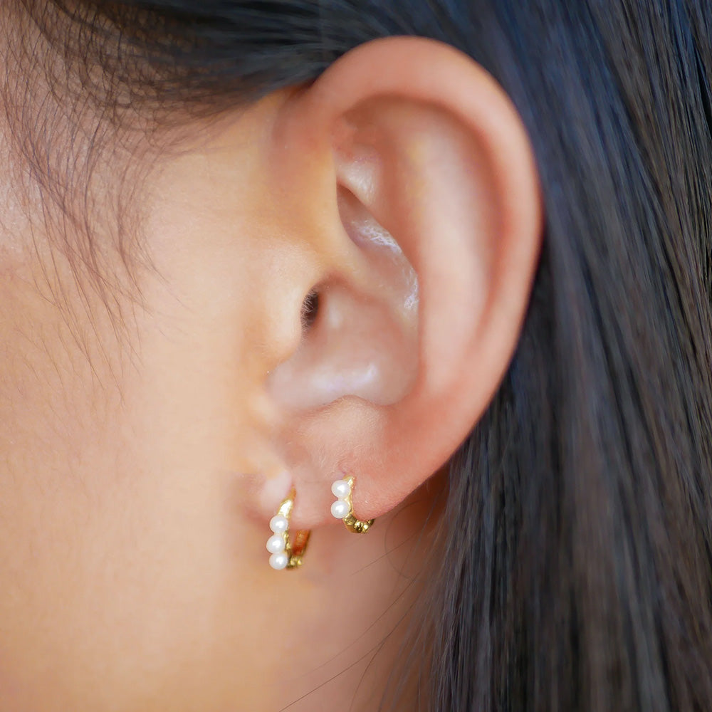 Enamel Hoops Paula Pearl 8mm E269GM