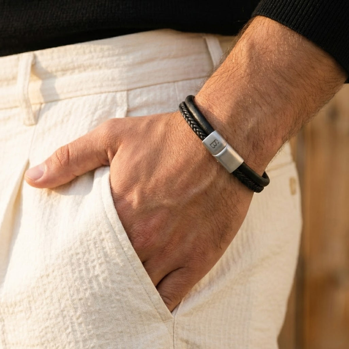 Steel & Barnett Βραχιόλι Leather Bracelet Denby LBD005
