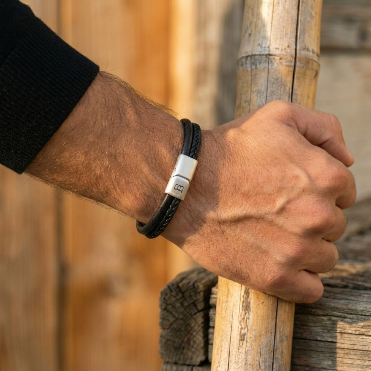 Steel & Barnett Βραχιόλι Leather Bracelet Denby LBD005